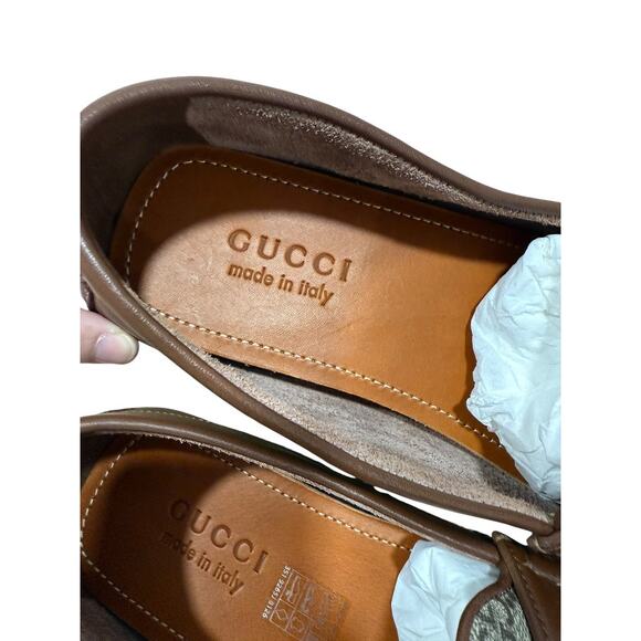 Gucci Mens Interlocking G Monogram Leather Driver Loafer 730148 - Picture 2 of 9